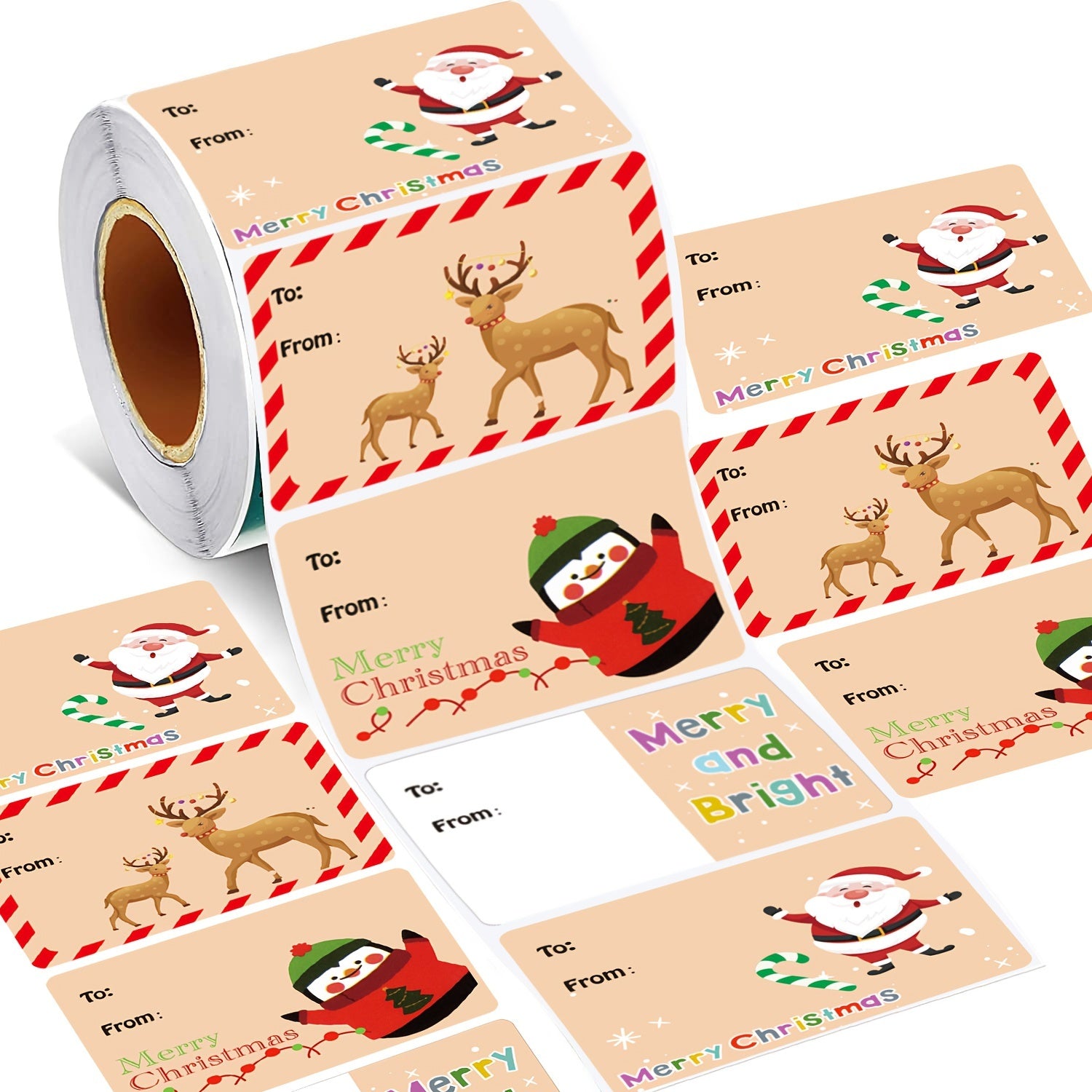 GiftTag Stickers – Kerststickers voor het persoonlijk maken van elk cadeau