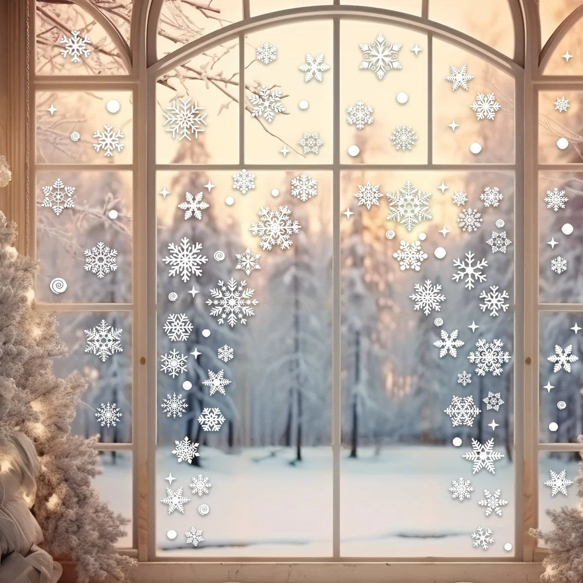 FrostyWindow Decals – Winterse Raamstickers voor Sfeervolle Decoratie