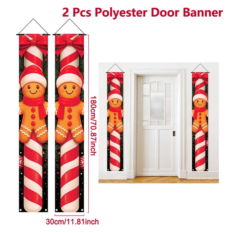 Kerst deurdecoratie banners - Geeft je voordeur of raam een feestelijke kerstuitstraling.