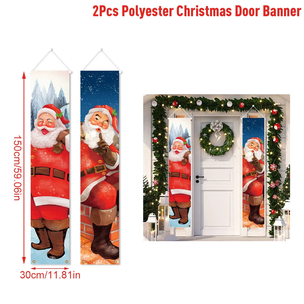 Kerst deurdecoratie banners - Geeft je voordeur of raam een feestelijke kerstuitstraling.