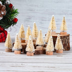 Festive mini trees - Breng in één keer warme kerstsfeer in huis met 8 mini kerstboompjes in verschillende formaten.