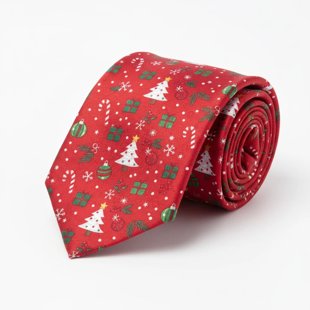 Festive christmas tie - Geef je outfit meer kerstsfeer met deze kerststropdas!